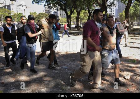 Buenos Aires, Buenos Aires, Argentina. 19th Dec, 2017. Demonstrators are arrested after violent protests against reforms to pension laws promoted by President Mauricio Macri. Credit: Patricio Murphy/ZUMA Wire/Alamy Live News Stock Photo