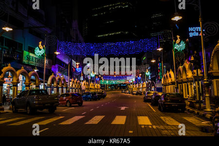Kuala Lumpur, Malaysia. 19th Dec, 2017. Little India street in Kuala Lumpur decorated with colourful lights decoration. Credit: Danny Chan/Alamy Live News Stock Photo