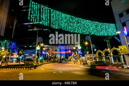Kuala Lumpur, Malaysia. 19th Dec, 2017. Little India street in Kuala Lumpur decorated with colourful lights decoration. Credit: Danny Chan/Alamy Live News Stock Photo