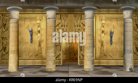 Ancient Egyptian Temple Indoor Stock Photo