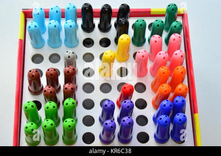 Felt-tip pens in her box Stock Photo