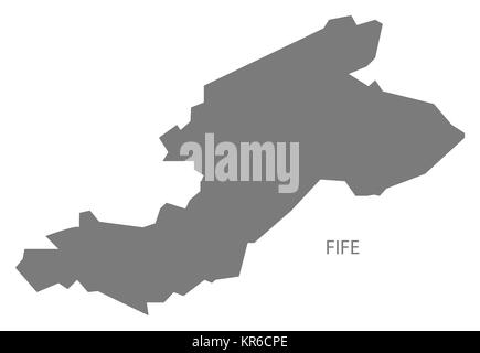 Fife Scotland Map grey Stock Photo