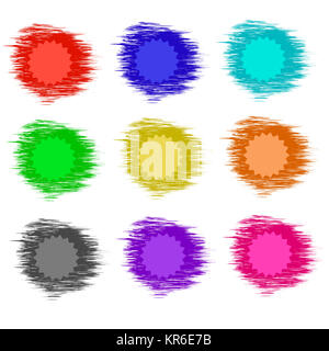 Set of Round Colored Banners Stock Photo