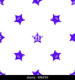 Blue Star Seamless Pattern Stock Photo
