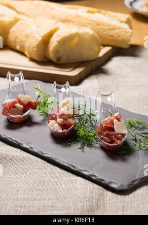 Appetizer with meat Stock Photo