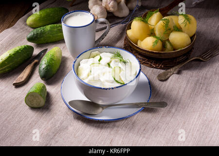 mizeria is a polish cucumber salad Stock Photo