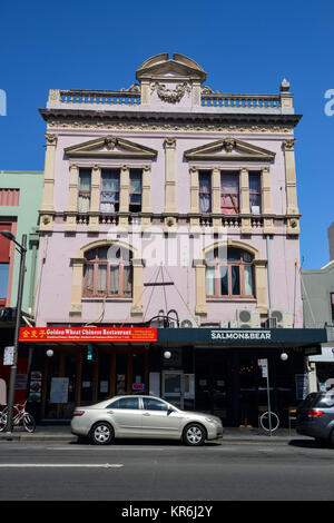 Restored Victorian buildings on King Street, the main thoroughfare in the suburb of Newtown, Sydney, New South Wales, Australia Stock Photo