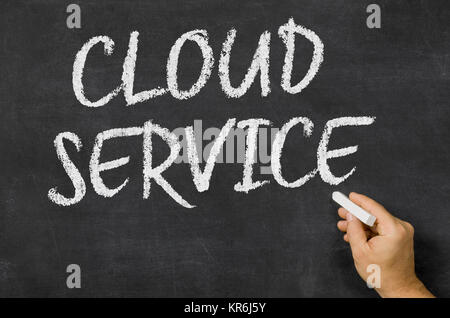 text on blackboard - cloud service Stock Photo