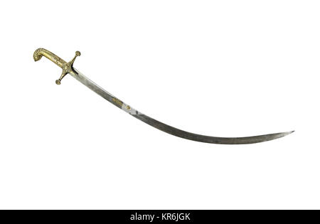 Sword or saber isolated on white background. Stock Photo