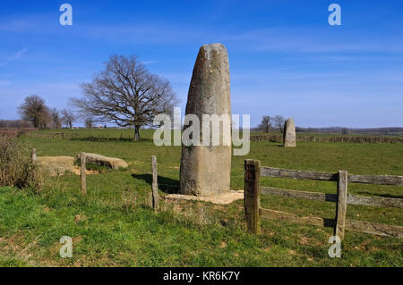 alignement of couches - menhirs d epoigny in france Stock Photo