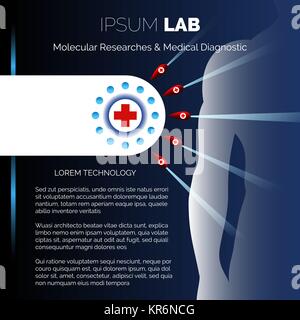 Medical research center or laboratory booklet design template. Vector illustration. Stock Vector