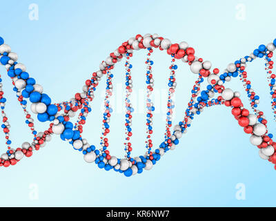 Digital illustration of a DNA model on science background. 3D rendering Stock Photo