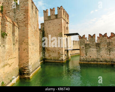 Scaliger Castle in Sirmione on lake Garda Stock Photo