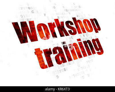 Studying concept: Workshop Training on Digital background Stock Photo