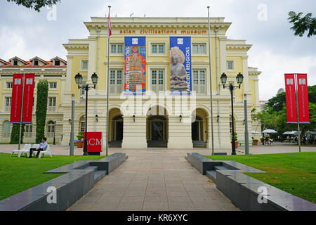 View of the landmark Asian Civilisations Museum located in Singapore Stock Photo