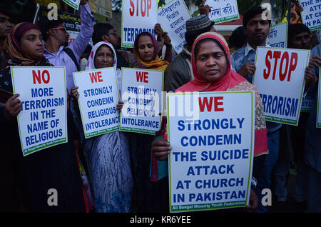 Kolkata, India. 18th Dec, 2017. Kolkata on 18-12-2017 Protesters at a women march against Pakistan sucide attack at Church.This protest March Organised by Minority Youth Federation. Credit: Sandip Saha/Pacific Press/Alamy Live News Stock Photo