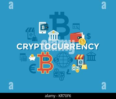 Digital vector bitcoin cryptocurrency and electronic money payments transfer icons set. Litecoin, ethereum, mining pools, blockchain and virtual tradi Stock Vector