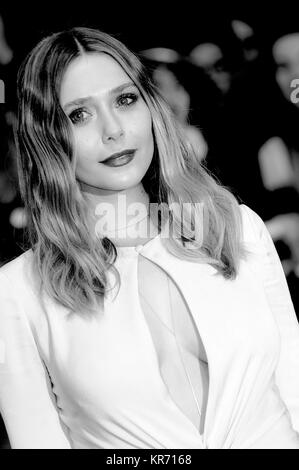 Elizabeth Olsen attends the European premiere of Captain America: Civil