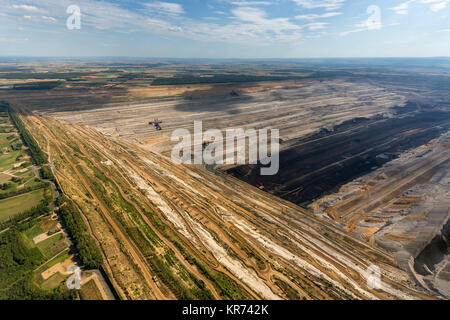 Opencast mine Hambach, RWE-Power AG, brown coal open pit, formerly Rheinbraun, largest opencast mine in Germany, Elsdorf, Lower Rhine, North Rhine-Wes Stock Photo