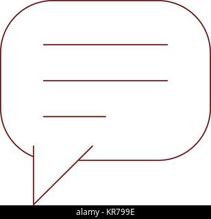 square dialogue speech and rounded with tail in dark red contour Stock Vector