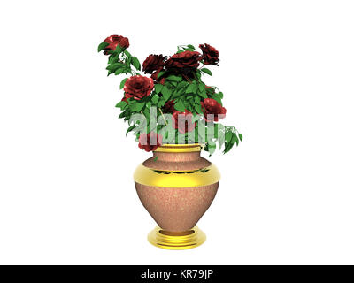 exempted flower vase with roses Stock Photo