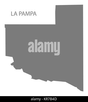 La Pampa Argentina Map grey Stock Photo