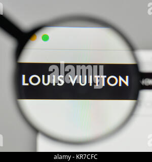 Milan, Italy - November 1, 2017: Louis Vuitton logo on the website homepage. Stock Photo