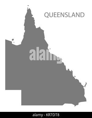 Queensland Australia Map grey Stock Photo