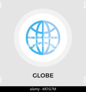 Globe Icon Vector. Flat icon isolated on the white background. Editable EPS file. Vector illustration. Stock Vector