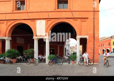 Portici of via Roma in Comacchio Village, Ferrara, Italy. June 14, 2017    Credit © Nuccio Goglia/Sintesi/Alamy Stock Photo Stock Photo