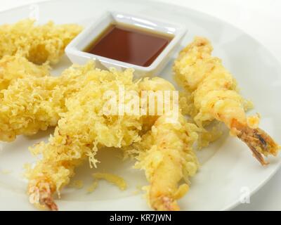 Tempura Fried shrimp Japanese style Stock Photo