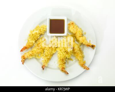 Tempura Fried shrimp Japanese style Stock Photo