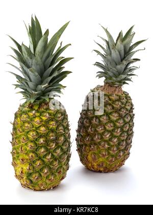 two pineapples on white Stock Photo