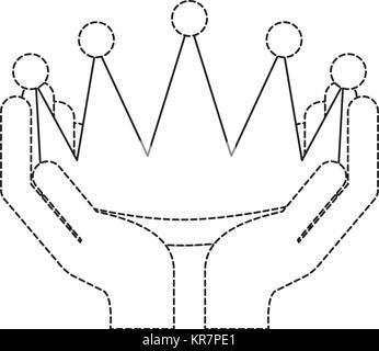 winner hands with crown isolated icon Stock Vector Image & Art - Alamy