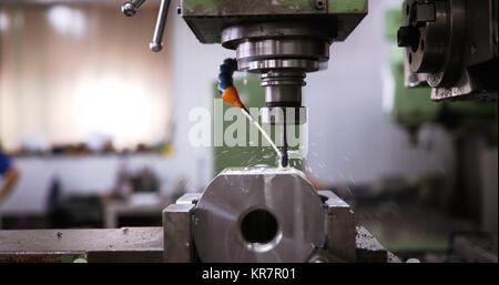 Cnc metal milling lathe machine in metal industry Stock Photo