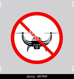 Stop Airdrone Allowed Sign. Photo and Video Air Drone Icon Stock Vector