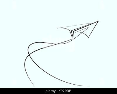 Continuous line drawing of airplane icon. Aircraft linear icon. One ...