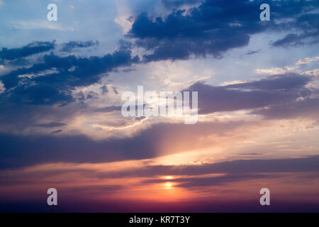 Sunset cloudy sky over the Black Sea Stock Photo