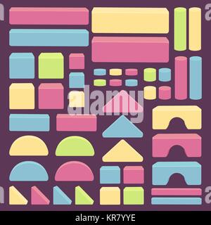 Bulding toy blocks for stack tower game for kids Stock Vector
