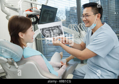 Male dentists and female patients Stock Photo