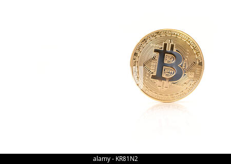 gold bitcoin isolated on white background Stock Photo