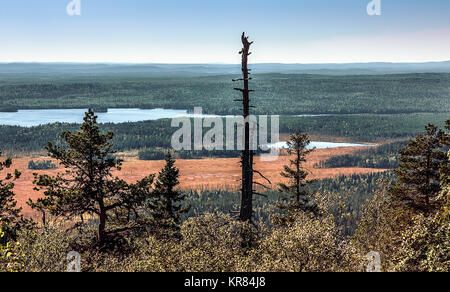 Panoramic View From The Mountain Top Vottovaara Stock Photo