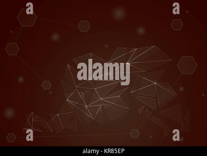 Abstract futuristic technological style. Flying debris.  illustration Stock Photo