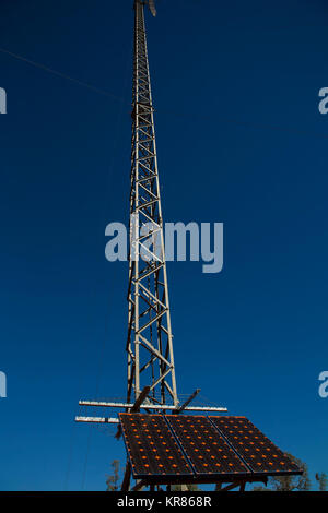 Communications Tower with Solar Panel Stock Photo - Alamy
