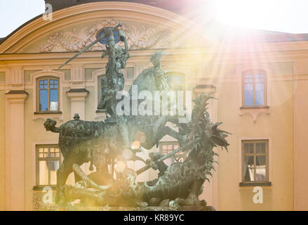 Statue of St. George and Dragon in Stockholm Stock Photo