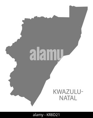 KwaZulu Natal South Africa Map grey Stock Photo