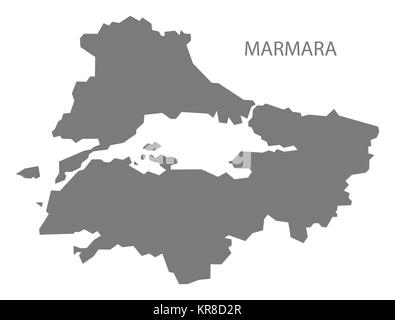 Marmara Turkey Map grey Stock Photo