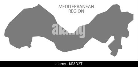 Mediterranean Region Turkey Map grey Stock Photo