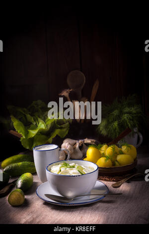 mizeria is a polish cucumber salad Stock Photo