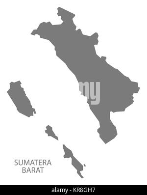 Sumatera Barat Indonesia Map grey Stock Photo